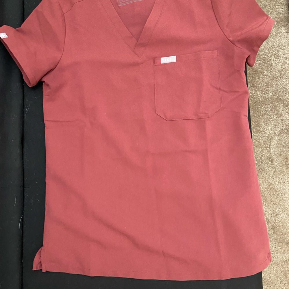 XXS FIGS Dark Cherry scrub top